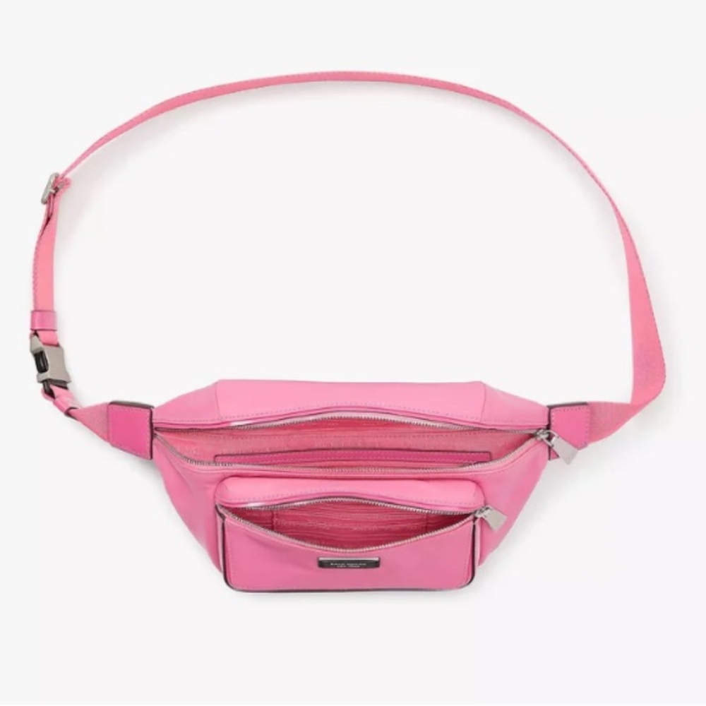 KATE SPADE Sam Icon KSNYL Nylon Medium Belt Bag -Pink Cloud
